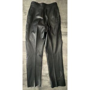 Vintage Echtes Leder Faux Leather Pants Womens 8 Black Lined High Rise Mom 29x29